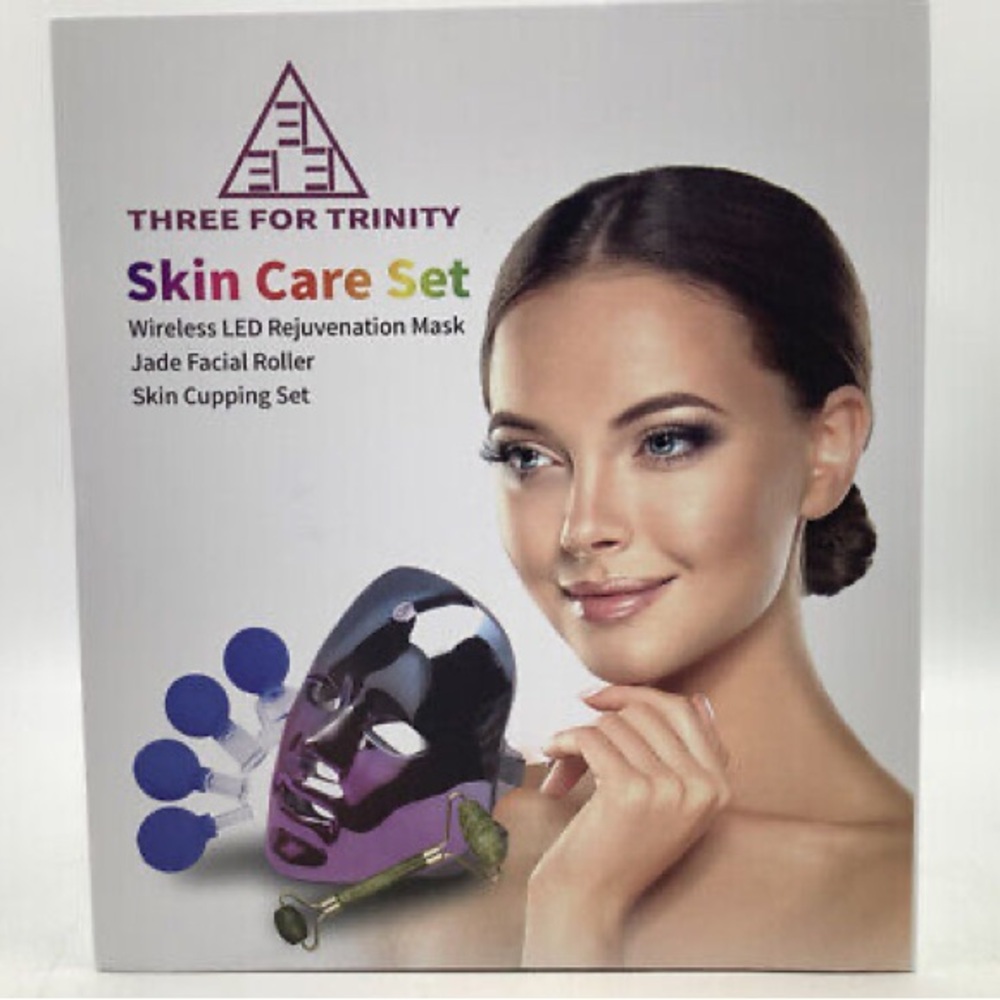 Skin Care Set Wireless LED Mask, Jade Roller, & cupping set-NEW